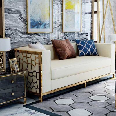 Luxury Gold Stainless Steel Lovest Sofas Sectionals Club Sofa Set Furniture