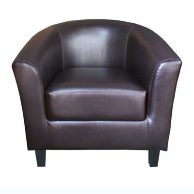PVC Leather Modern Single Armchair Weedtree Frame For Restaurant Club Seat