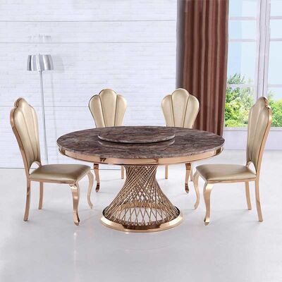 Hotel Glass Round Circle Event Wedding Tables And Chairs Stainless Steel Frame