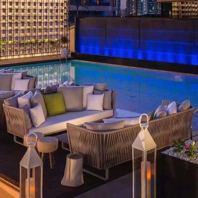 Italian Style Outdoor Garden Furiture Weather Resistant Rattan Lounge Set