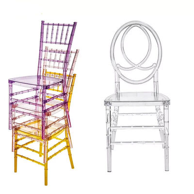 Rental Wedding Banquet Chair Stacking Plastic Transparent Clear Phoenix Chair
