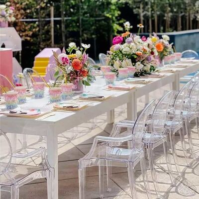 Modern Outdoor Clear Acrylic Ghost Chair For Wedding Event Party