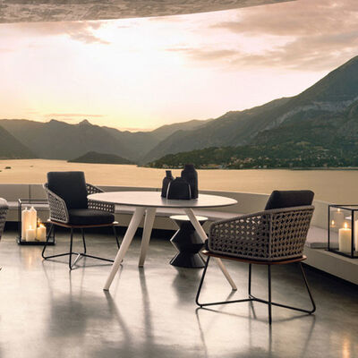 Terrace Balcony Rattan Dining Table And Chairs Leisure Style Garden Furnitures Outdoor