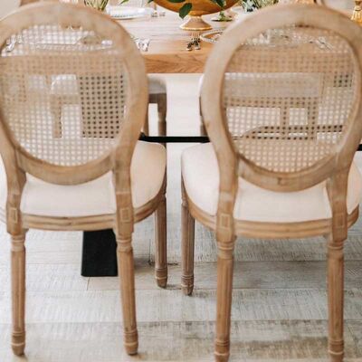 Hall Wedding Banquet Chairs For Rental Round Cane Back Wooden Louis 50x55x91cm