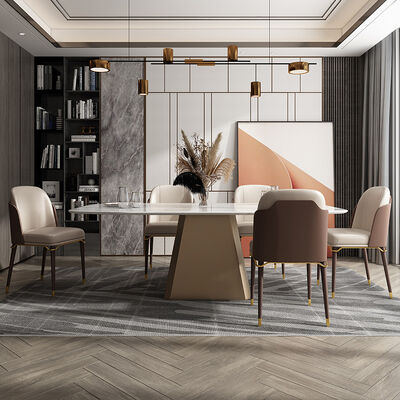 Rattan Nordic Dining Chair 19 Inch Seat Height Minimalist Outdoor Dining Set Leather