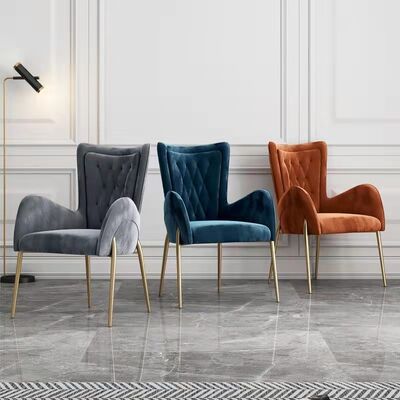 White Metal Frame Dining Chairs With Stainless Steel Legs Leather Cream Leather Tufted Dining Chairs