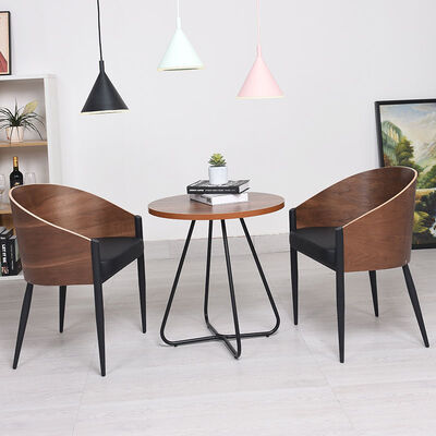 Leisure Cafe Costes Nordic Style Dining Chair Wood Pu Seat