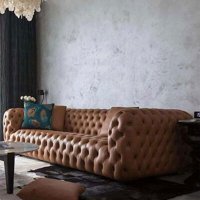 Velvet Cloth Living Room Sofa Chair Modern American Full Pull Button