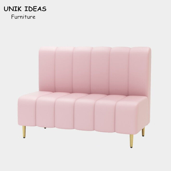 Cafe Banquette Commercial Booth Seating For Home Bar Pink Leather 120x65x85cm