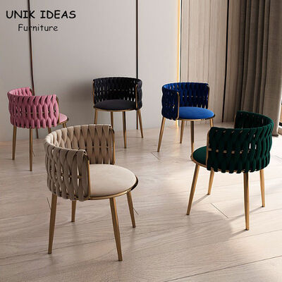 Giá tốt. Modern Metal Frame Dining Chairs PU Armrest Velvet Seat Living Room trực tuyến