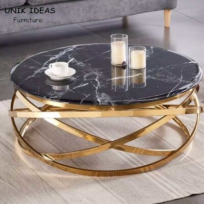 Giá tốt Smart Style Luxury Coffee Table Stainless Steel Frame Marble Top For Living Room trực tuyến