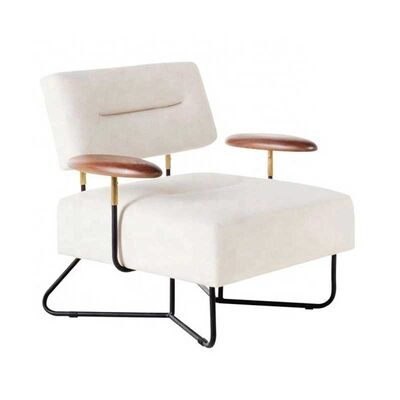 Giá tốt. Lazy Sofa Floor Chair Leisure White Accent Armchair With Metal Base trực tuyến