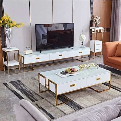 Giá tốt. Modern Luxury TV Stand Center Table With Storage Drawer Home Furniture trực tuyến