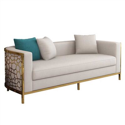 Giá tốt. Luxury Gold Stainless Steel Lovest Sofas Sectionals Club Sofa Set Furniture trực tuyến