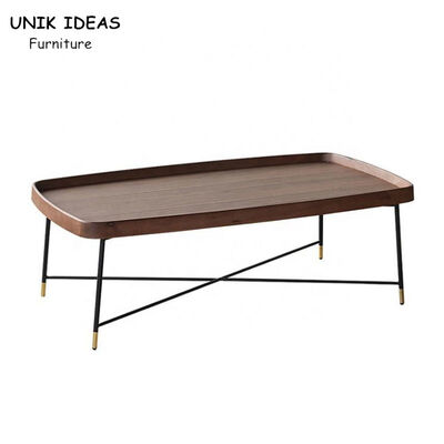 Giá tốt Industrial Wooden Rectangular Coffee Side Table Set Walnut Color trực tuyến