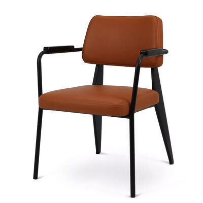 Giá tốt. Powder Coat Metal Frame Restaurant Chairs Modern Simple Armchair Soft Leather trực tuyến