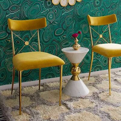 Giá tốt. Velvet Banquet Metal Frame Dining Chairs Modern Design Elegant Leisure trực tuyến