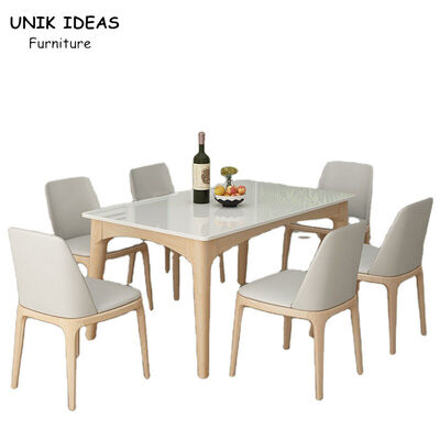 Giá tốt. Nordic 6 Seater Luxury Marble Dining Table Set Scratch Resistant Customized Size trực tuyến