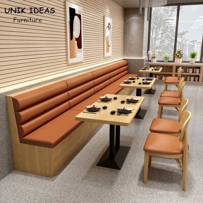 Giá tốt Modern Restaurant Fast Food Wood Booth Seating Commercial Canteen Furniture trực tuyến