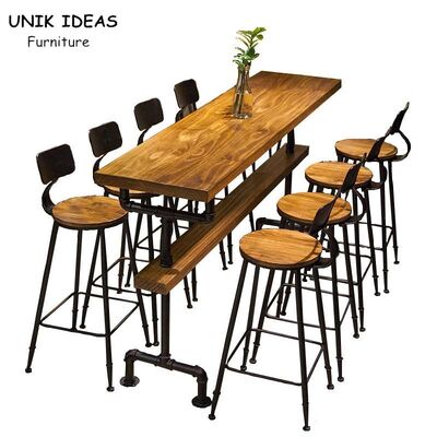 Giá tốt. Rectangle Bistro Bar Table And Stools Wooden Metal Industrial High Table And Stools trực tuyến