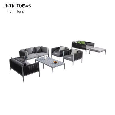 Giá tốt. Modern Simple Sofa Set Design Aluminum Frame Rope Waterproof Outside Garden Sofa trực tuyến