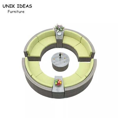 Giá tốt. Outdoor Round Shaped Woven Rattan Sofa Garden Leisure Rust Resistant Waterproof Sofa Set trực tuyến