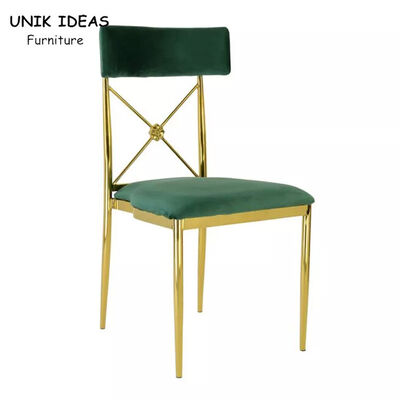 Giá tốt. Green Cushion Luxury Wedding Chairs Gold Stainless Steel Frame For Event trực tuyến