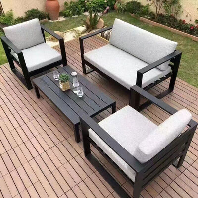 Giá tốt. Simple Design Outdoor Tables and Sofa Set Patio Furniture Lounge Sectional Aluminum Frame Garden Sets trực tuyến