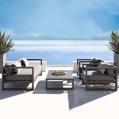 Giá tốt. Sunscreen Waterproof Nordic Balcony Leisure Furniture Aluminum Alloy Outdoor Sofa Set trực tuyến