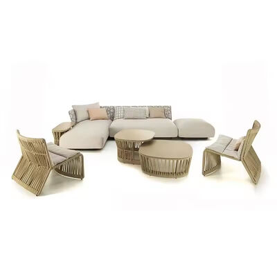 Giá tốt. Outdoor Rope Woven Sectional Patio Furniture L-Shaped Conversation Sofa Set Chaise Lounge Right trực tuyến