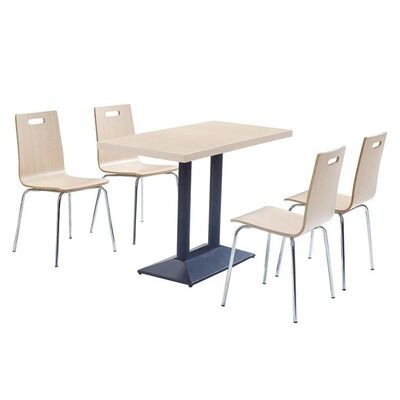Giá tốt. Wholesale Price Restaurant Table and Chair Bentwood 4 Seater With Metal Frame trực tuyến