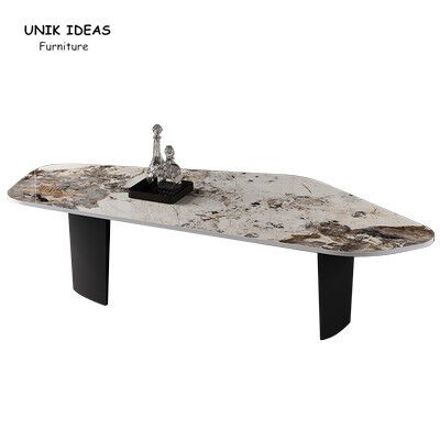 Giá tốt. Black  White Marble Stone Top Coffee Table Sets Stainless Steel L140xW60xH38cm trực tuyến