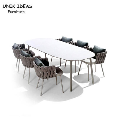 Giá tốt. Rattan Outdoor Wicker Dining Chairs With Arms Waterproof Patio Rope Woven  200cm trực tuyến