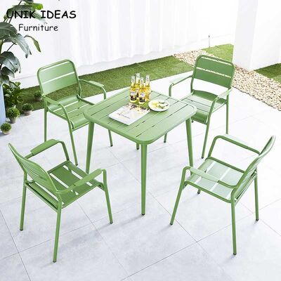 Giá tốt. Patio Dining Chairs And Table Set Modern Aluminum Metal Garden Outdoor 61x61x84cm trực tuyến