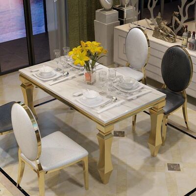 Giá tốt. Garden Home Luxury Dining Table And Chairs 240cm 120cm 140cm 6 Seater  Marble trực tuyến