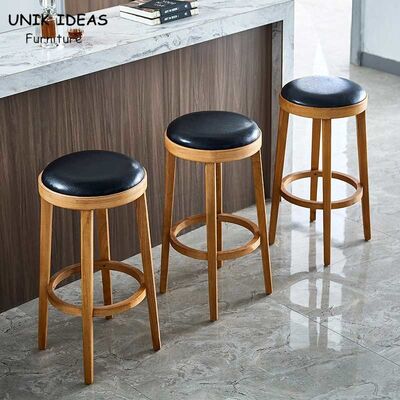 Giá tốt. Mid Century Vintage Retro Bar Stools Leather Wine Restaurant Round UK-BS015 trực tuyến