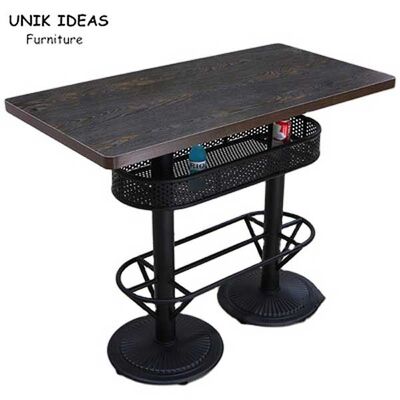 Giá tốt Vintage Pub Table Rectangle High Top Table Wood Restaurant  60x120x103cm trực tuyến