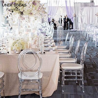 Giá tốt. Resin Napoleon Chair Wedding White Black Banquet Phoenix Clear 40x43x92cm trực tuyến