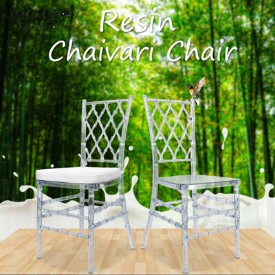 Giá tốt. Bride Groom Resin Wedding Banquet Chairs Stackable Chiavari Diamond Crystal 40x40x92cm trực tuyến