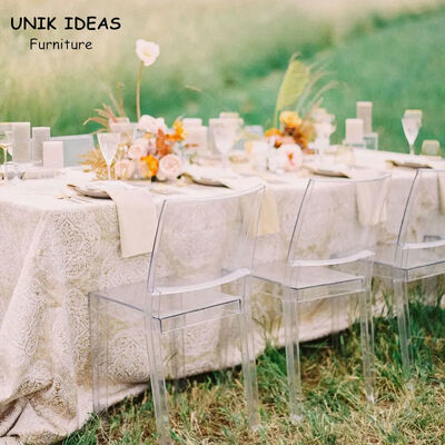 Giá tốt. Transparent Clear Ghost Crystal Wedding Chairs Rentals Outdoor Garden 81cm trực tuyến