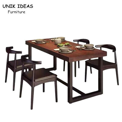 Giá tốt. 180cm 120cm Wooden Dining Room Table And Chairs 4 Seater Hamburg Coffee Shop trực tuyến