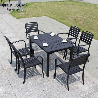 Giá tốt. Patio Garden Furniture Black Waterproof Outdoor Dining Table D80xL120xH73CM trực tuyến