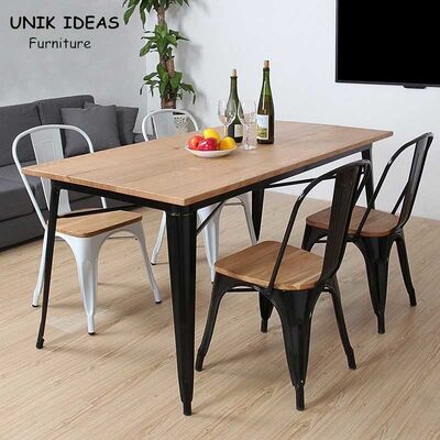 Giá tốt. 90 X 90 4 Seater Retro Industrial Vintage Kitchen Table And Chairs Metal trực tuyến