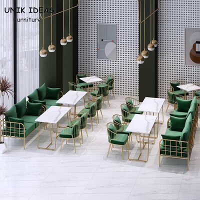 Giá tốt. Breakfast Break Room Commercial Booth Seating Furniture Cafe Gold Stainless Steel trực tuyến