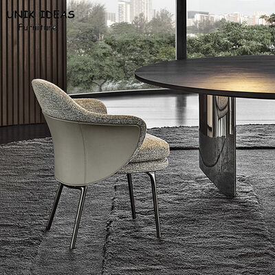 Giá tốt. Euro Nordic Dining Chairs Scandinavian Style Dining Set Villa Living Room Steel Fabric Arm trực tuyến