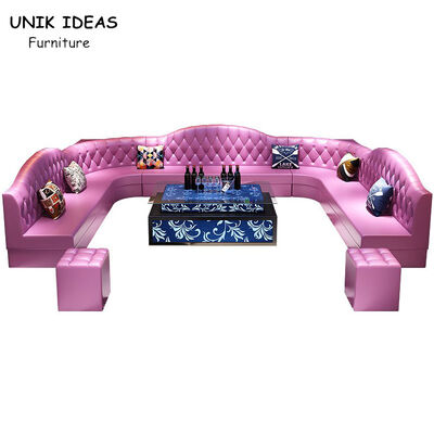 Giá tốt Button Tufted Club Lounge Sofa Leather Chesterfield U Shaped Sectional With Sleeper trực tuyến