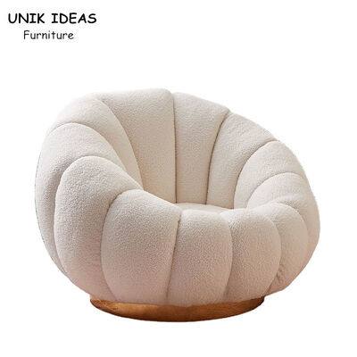 Giá tốt. Single Seater Recliner Armchair White Pumpkin Sofa Chair White Fabric Leisure trực tuyến
