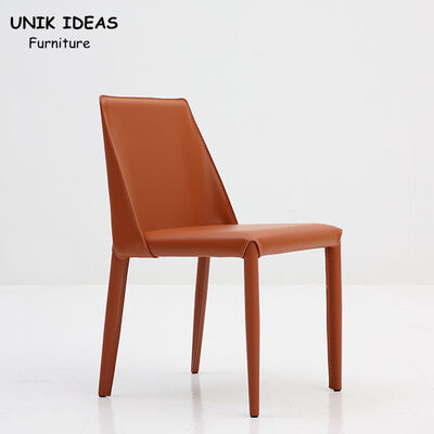 Giá tốt. Modern Grey Leather Metal Frame Dining Chairs 17 Inch 43.18CM Seat Height Home trực tuyến