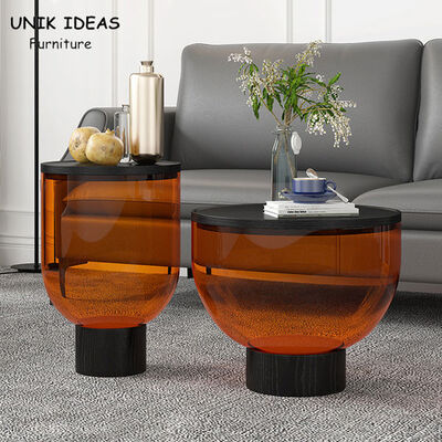 Giá tốt Round Tempered Glass Center Table Living Room Coffee Large Small Bowl 35x52cm trực tuyến