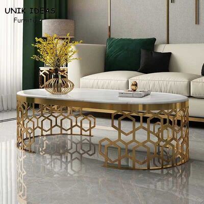 Giá tốt. 80x45cm Family Room Entertainment Luxury Center Tables Marble Stainless Steel Frame trực tuyến